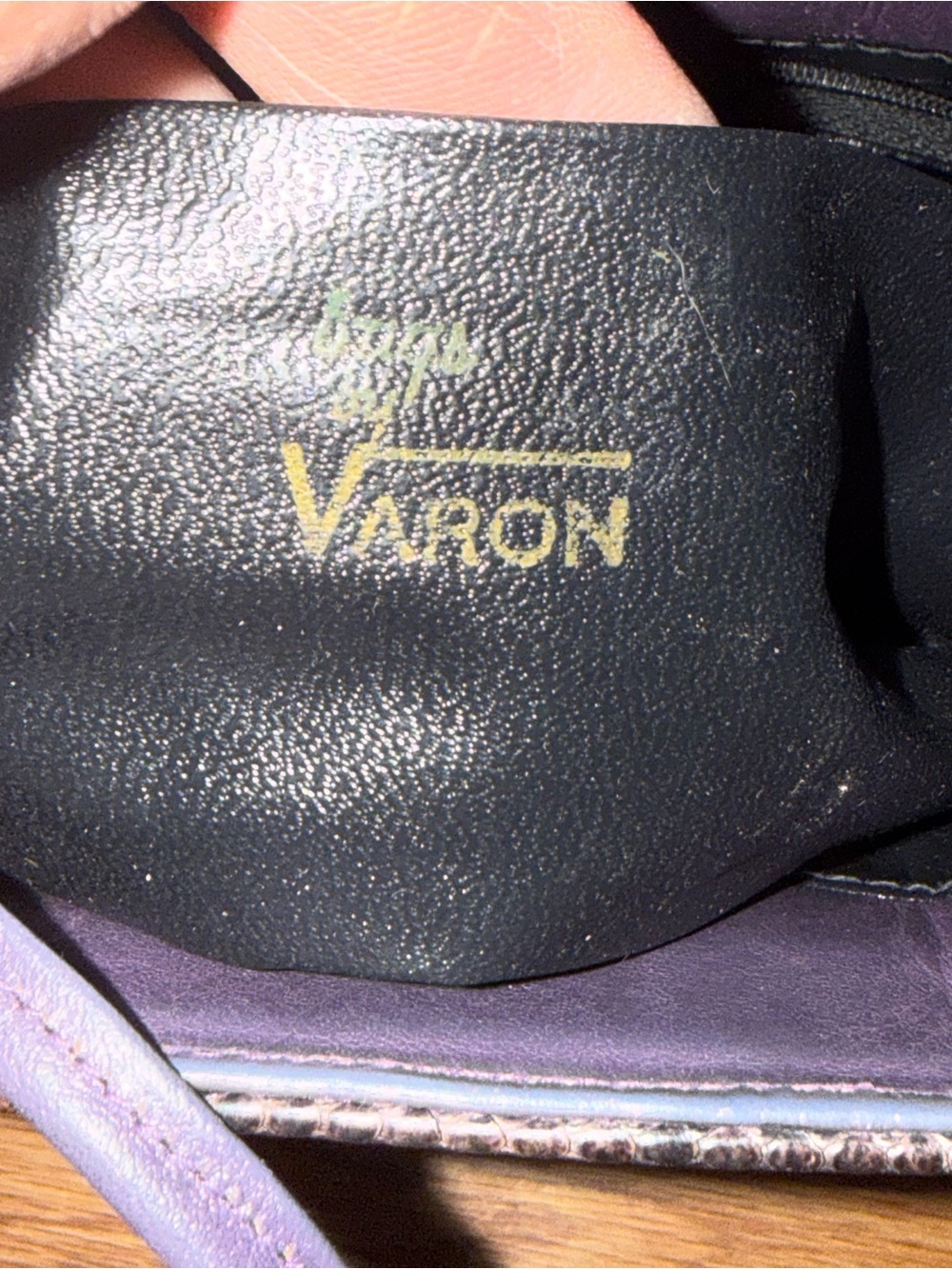 EUC Vintage Bags by Varon purple snakeskin clutch shoulder bag - Picture 6 of 10